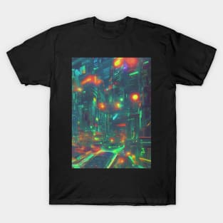 Cool Japanese Neon City T-Shirt